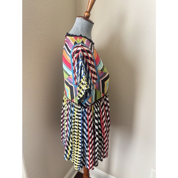 Anthropologie Conditions Apply Size XS Multicolored Geometric Print Tunic Blouse - Picture 7 of 11
